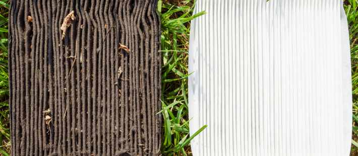 before and after of a dirty and clean filter